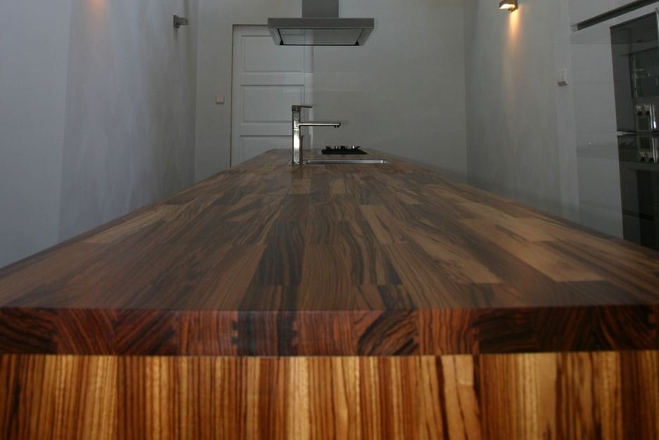 Massief houten Zebrano werkblad